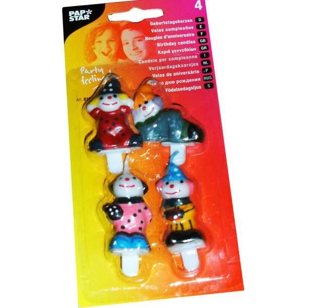 Clown-Kerzen inkl. Halter