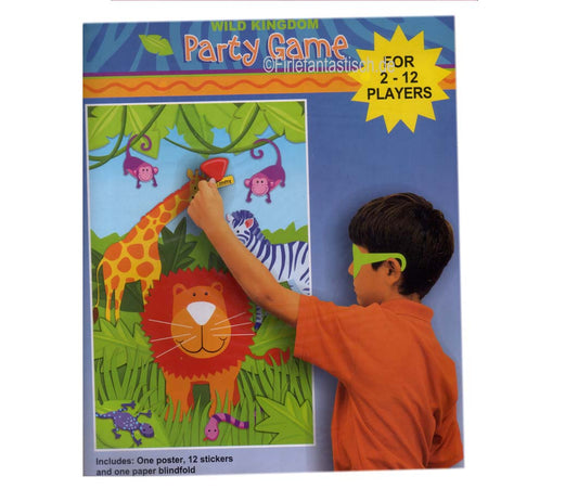 Dschungel-Partyspiel mit Poster und Sticker