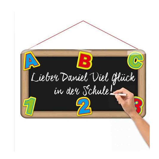 3D-Türschild Schulanfang mit Kreide