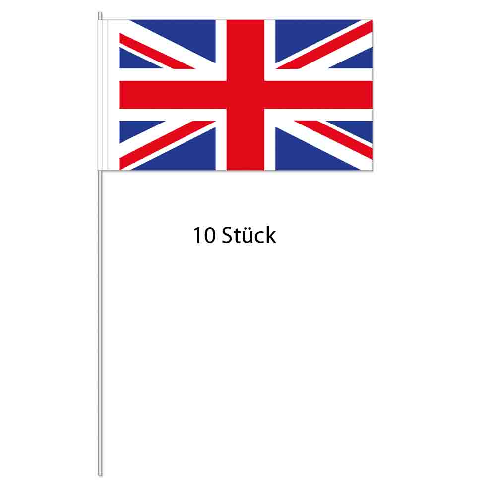 Papierflaggen England 10 Stück