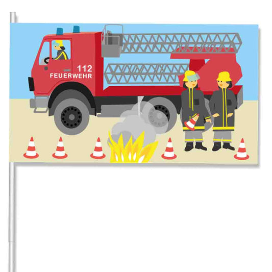 Papierflaggen Feuerwehr 8 Stück