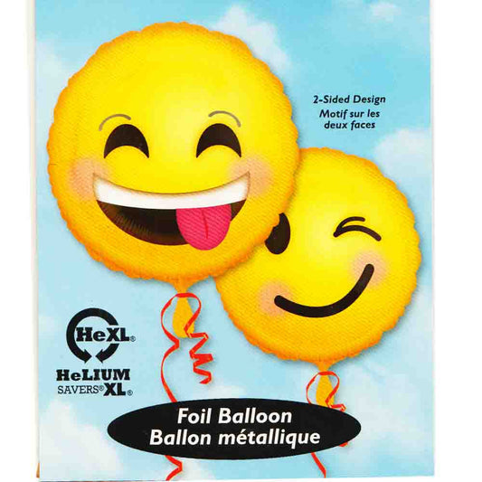 Folienballon mit 2 lachenden Gesichtern