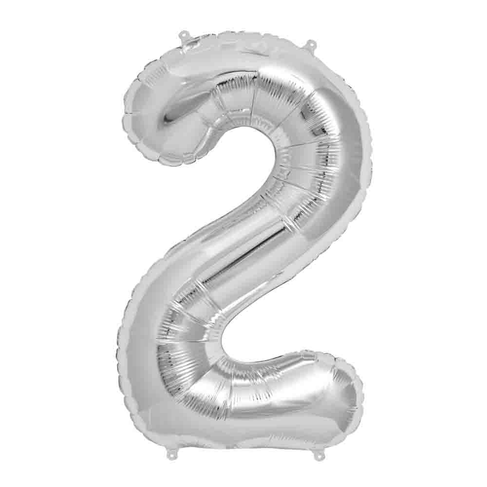 Folienballon Zahlen in Silber / Zahl wählen