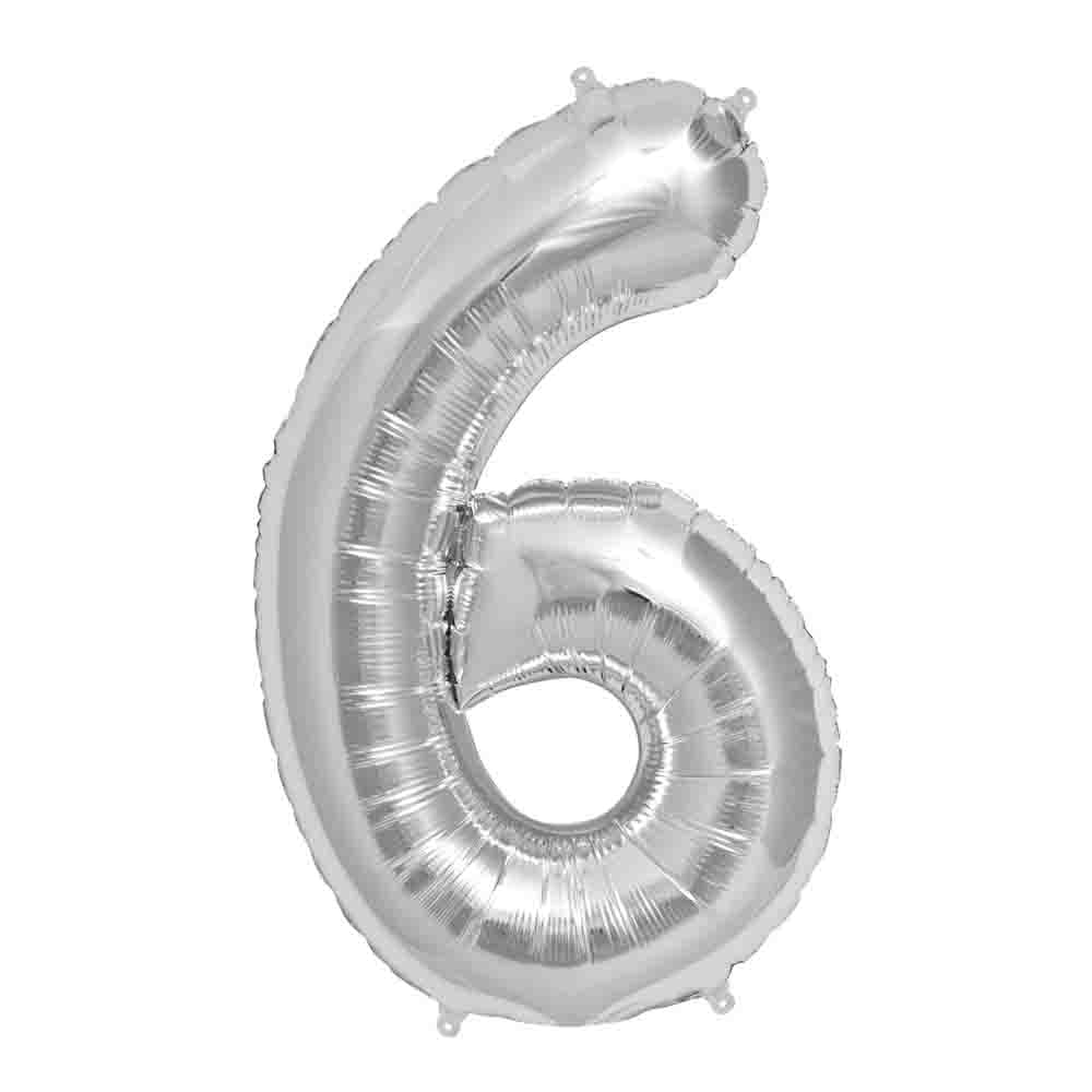 Folienballon Zahlen in Silber / Zahl wählen