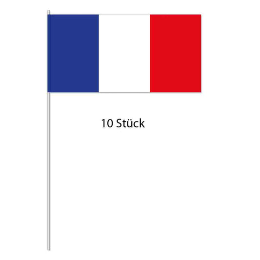 Papierflaggen Frankreich 10 Stück