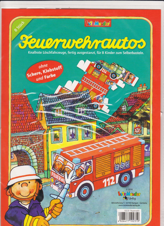 Feuerwehrautos basteln 8Stk.