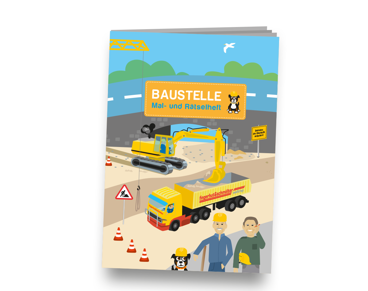 Baustelle Mitgebselset Rätselheft + Sticker + Buntstifte