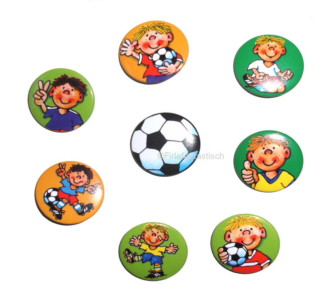 Mini-Buttons Fußball 8 Stück
