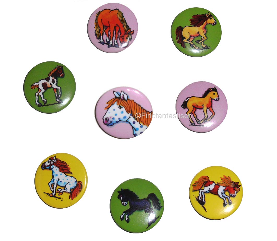 Mini-Buttons Pferde 8St.