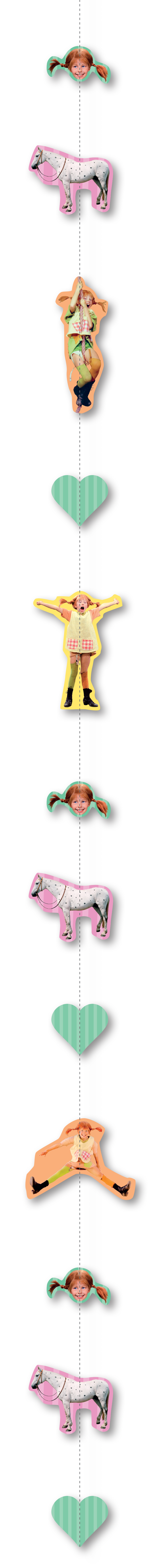 Pippi Langstrumpf-Hängegirlande Mini 1,50m