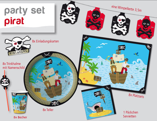 Partybox Pirateninsel für 8 Kinder
