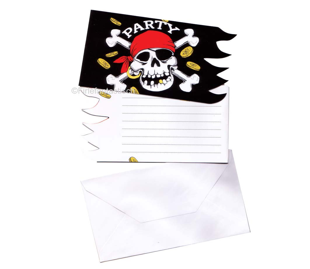 Piraten-Einladungskarten Fahne