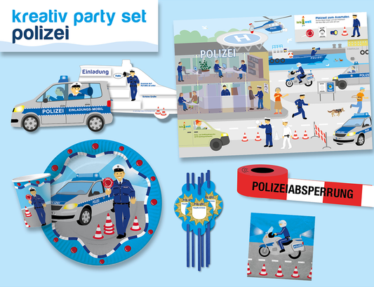 Polizeiparty Box für 6 Kinder