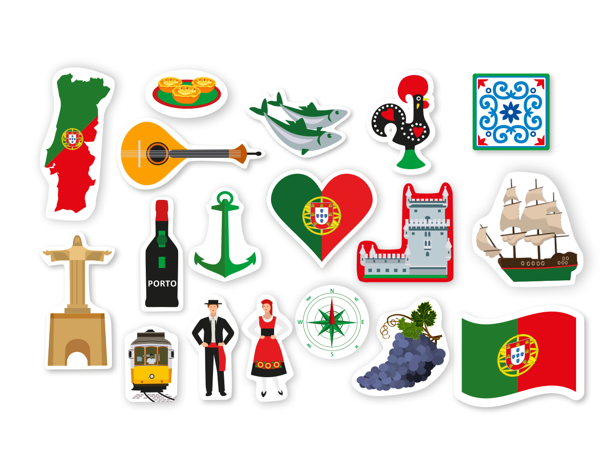 Dekoset Portugal Servietten, Wimpelkette, Konfetti und Ballons