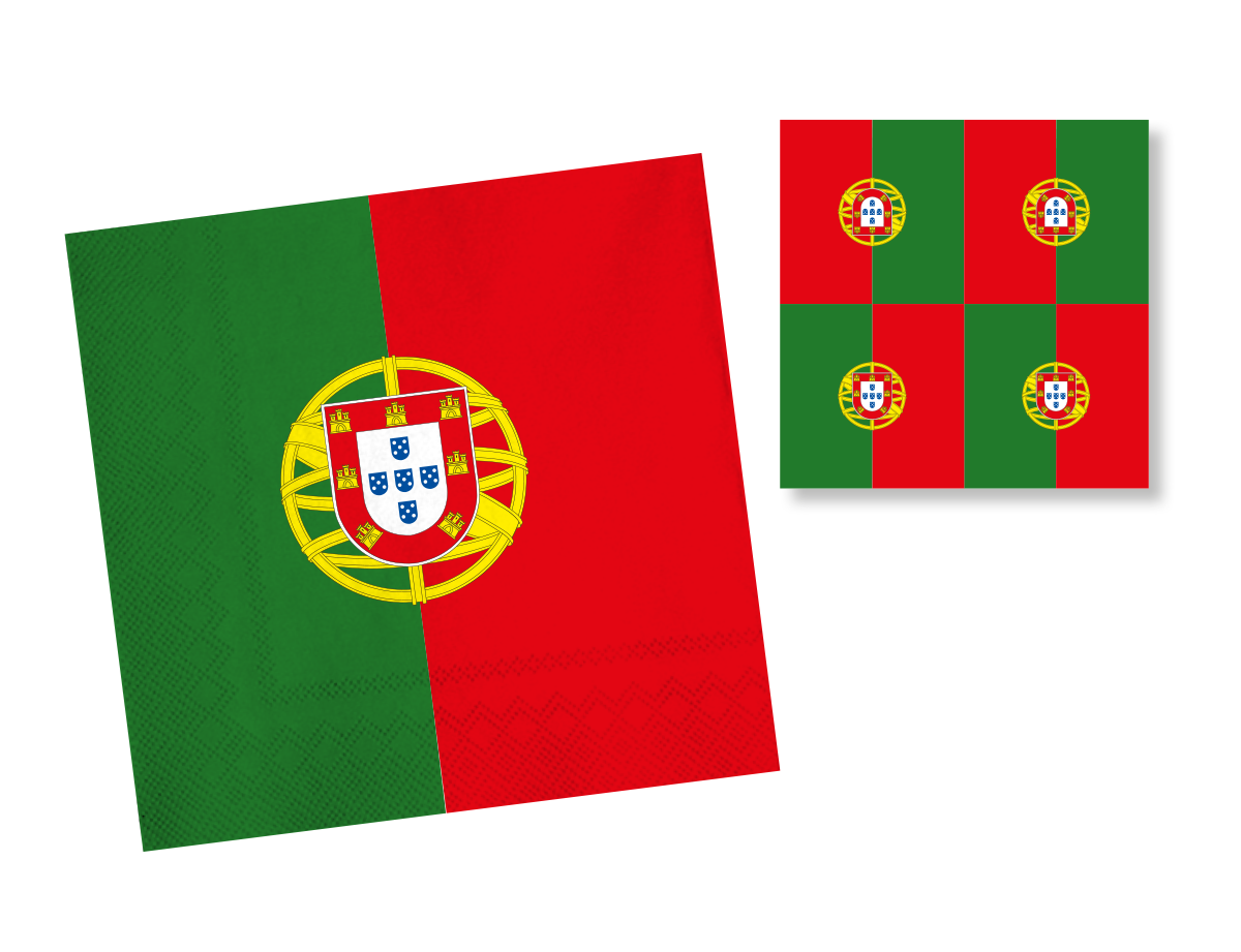 Dekoset Portugal Servietten, Wimpelkette, Konfetti und Ballons