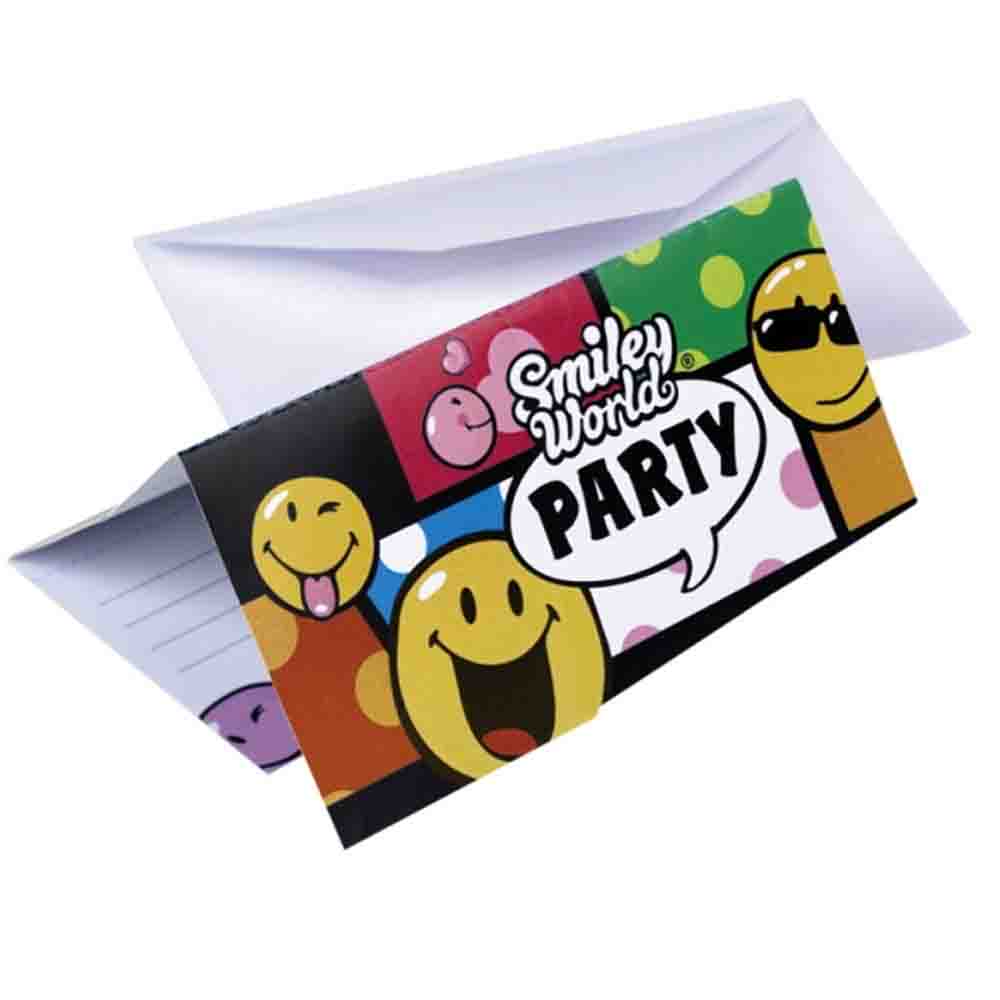 Smiley Einladungen 6 Stück